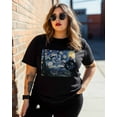 thumbnail image 3 of Women's Graphic T-Shirt Black L Women's Tops Funny Black Cat Cartoon Illustration Crew Neck Short Sleeve Shirts for Women, 3 of 3