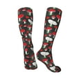 thumbnail image 4 of Haiem Red Mushrooms Socks, Funny Novelty Crazy Design Cotton Socks Sports Socks Knee High Socks For Men, Women,1Pairs - Gift For Working Friends, 4 of 9