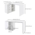 thumbnail image 2 of CoSoTower L-Shaped Desk, Computer Corner Desk with Storage Shelf, Drawer, PC Table Home Office Workstation, White, 2 of 7