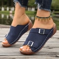 thumbnail image 7 of Bkhluea Women Wedge Slide Sandals Dual Buckle Shoes Comfortable For Casual Home Travel Daily Outdoor Activities, 7 of 7