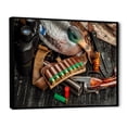 thumbnail image 2 of Designart "Gear For The Hunting Expedition" Hunting & Fishing Floater Framed Canvas Art Print, 2 of 5