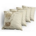 thumbnail image 5 of Ambesonne Nautical Throw Pillow Cover 4 Pack, Sailing Ship Birds Sun, 16", Tan Brown, 5 of 7