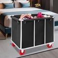 thumbnail image 3 of Vintoro 260lbs Commercial Laundry Cart with Wheels, Modern Black Laundry Cart for Home Hotel, Freestanding, 3 of 19