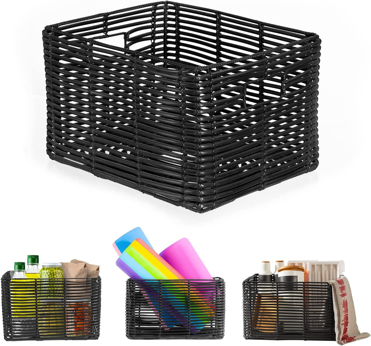 Yes4All Large Rectangle Wicker Baskets For Storage, Large Storage