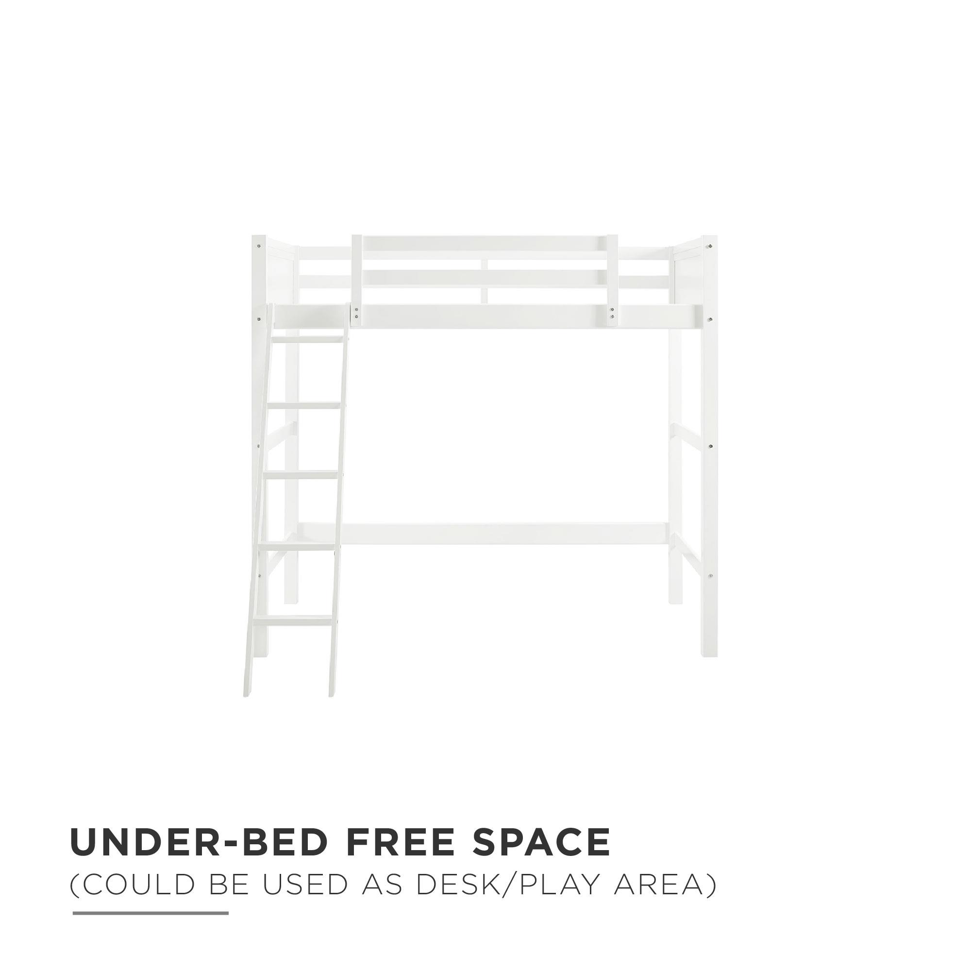Your Zone Kiarah Twin Loft Bed with Ladder, White - image 5 of 18