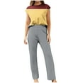 thumbnail image 2 of FAIWAD Women's Summer 2 Piece Outfits Cap Sleeve Slit Cropped Top and Wide Leg Pants Lounge Tracksuit, 2 of 4