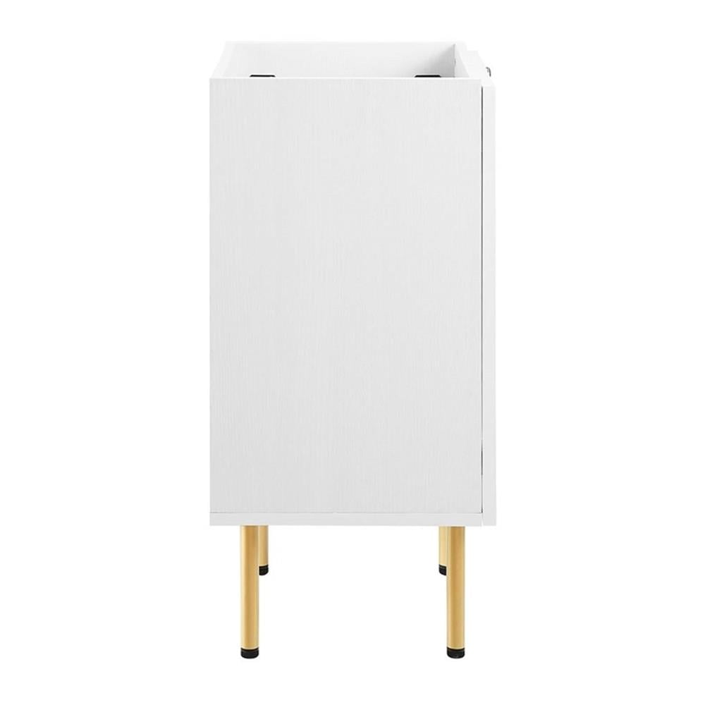 Modway Chaucer 18" Wood & Rattan Bathroom Vanity Cabinet in White