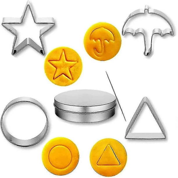 6pcs Squid Dalgona Candy Cookie Kit, Cookie Cutter Set Candy Mold Biscuits Sugar Candy Making Tools, Cookie Cutters 2021 Tv Realistic Korean Movie Pro