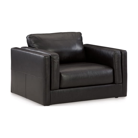 Bowery Hill Modern Corner-blocked frame Onyx Oversized Chair