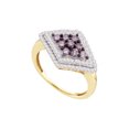 thumbnail image 1 of FB Jewels 10kt Yellow Gold Womens Round Brown Diamond Diagonal Cluster Ring 3/4 Cttw, 1 of 1