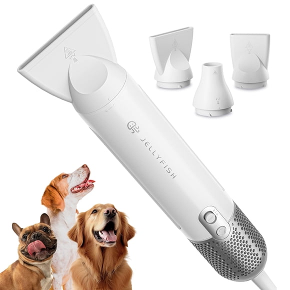 Jellyfish Dog Dryer for Pet Grooming Handheld 1.21lb Lightweight Dog Hair Dryer 2 Speeds 4 Temp Portable High Velocity Dog Blow Dryer for Trave Home