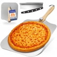 thumbnail image 1 of Pala para pizza KITCHUS MOON, grande, con cortador de aluminio de 14 pulgadas, 1 of 9