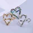 thumbnail image 4 of Necvior Trendy Heart Shaped Rings Jewelry Stylish Stainless Steel Love Band Adjustable Open Heart Rings For Women And Men, 4 of 13