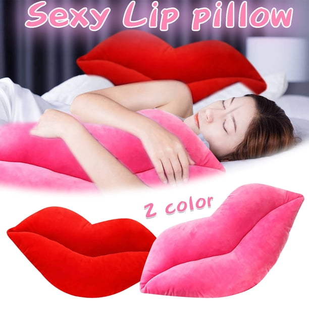 Almohada de Labios Rojos Sexy, Tacto Suave y Cómodo, Regalo Único de San Valentín, Decoración Divertida para El Hogar, Perfecta para Enamorados, Tamaño Grande de 50 Cm, Sorpresa Romántica.