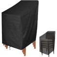 thumbnail image 1 of High Back Stackable Chair Cover Patio Waterproof Chair Storage Bag Outdoor Furniture Cover Lounge Deep Seat Protection with Windproof Elastic for Garden Black, 1 of 7