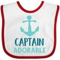 thumbnail image 3 of Inktastic Captain Adorable, Boat Anchor, Sailor, Sailing Boys Baby Bib, 3 of 4