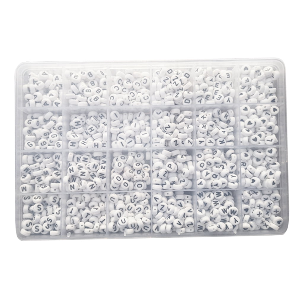YSNOOWE Oblate Beads White with Side Holes for Creative Jewelry Making 1350Pcs