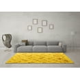 thumbnail image 3 of Ahgly Company Machine Washable Indoor Square Abstract Yellow Modern Area Rugs, 4' Square, 3 of 4