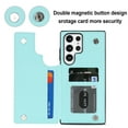 thumbnail image 3 of Wallet Case for Samsung Galaxy S22 Ultra, RFID Blocking Card Slots Holder Fashion PU Leather Back Flip Cover with Kickstand Magnetic Buttons Shockproof Case for Samsung Galaxy S22 Ultra,Mint, 3 of 8