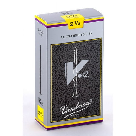 Vandoren Bb Clarinet V.12 Reeds Strength #2.5; Box of 10