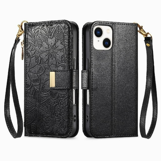 Flip Case for FOXDOCK iPhone 14 Full Protection Gift Choice Wallet Function Floral Embossed Kickstand Viewing