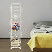 3-Tier Universal Wheels Laundry Hamper Cart Clothes with 3 Removable Basket