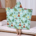 thumbnail image 5 of LightBlue Dinosaurs Volcanoes Pattern Hooded Bath Towel，50"x30" for Ages 3 To 12 Kids, Quick Dry Lightweight Soft Microfiber Hood Beach Towel Cover Up for Kids, 5 of 7