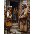 thumbnail image 1 of Qisvanset 12x16 Inch With Frame 2D Flat Wall Art Boy Jesus At Temple Modern Family Religious Wall Art, 1 of 8