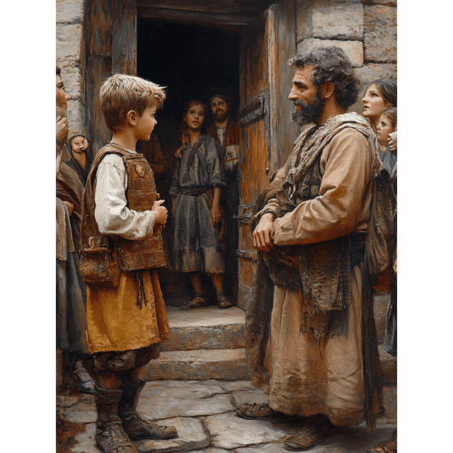 Qisvanset 12x16 Inch With Frame 2D Flat Wall Art Boy Jesus At Temple Modern Family Religious Wall Art