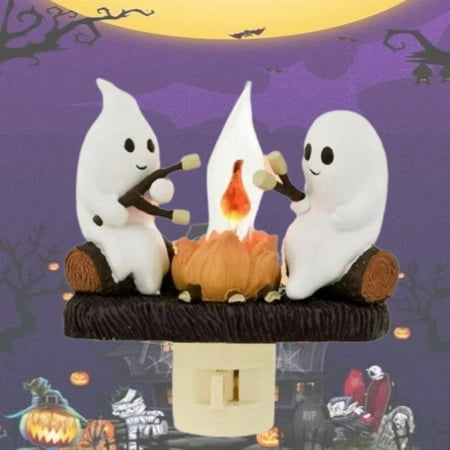 

ZHAOJ005 Ghostly Campfire Flickering Night Light - LED Faux Flame Halloween Decor Plug-in Wall Lamp for Festive Gatherings (1Pc)