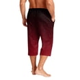 thumbnail image 6 of Mens Swim Trunks Men's Gradient Print Casual Drawstring Cropped Capri Pants Summer Swim Trunks Beach Shorts with Elastic Waist Resort Style for Vacation Spring Travel Red 2XL, 6 of 9