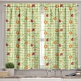 thumbnail image 2 of Ambesonne Summer Valance & Curtain, Ladybugs Flowers Leaves, 55"x24", Lime Green Orange Red, 2 of 7