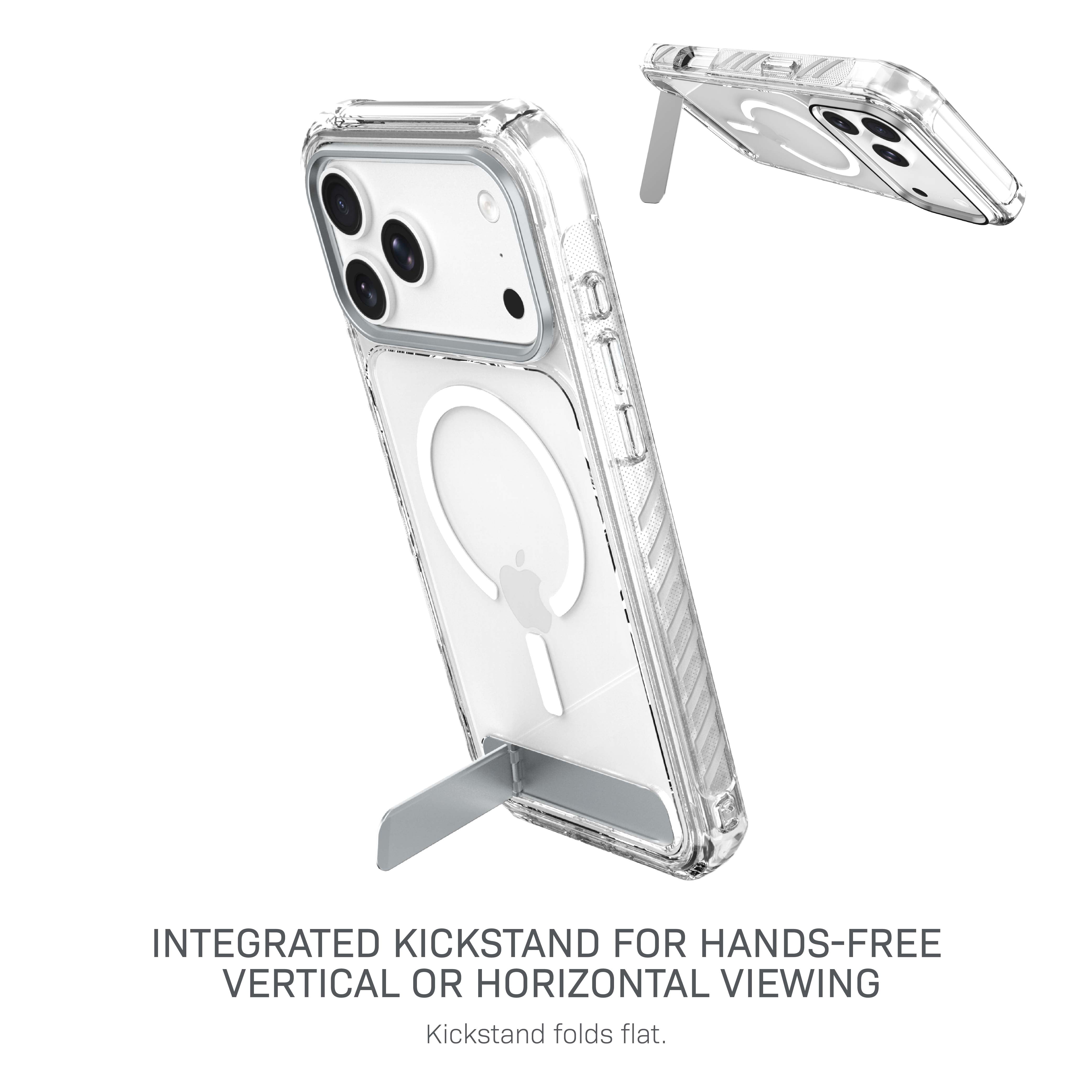 Body Glove Rugged Phone Case with Kickstand for iPhone 18 Pro Max / 17 Pro Max, MagSafe Compatible - Clear