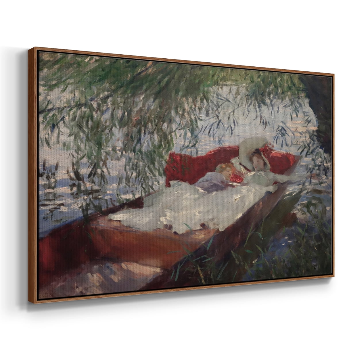 Vintage Botanical Print-XCII By Wexford Home Framed in Walnut Wood Gallery Wrapped Canvas 27 in. x 41 in.