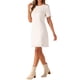 thumbnail image 4 of Vestido de Tweed para Mujer INSPIRE CHIC con Cuello Redondo, Mangas Cortas, Elegante, Largo hasta la Rodilla, Talla XL, Blanco, 4 of 6