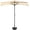 Tan, variant on Half Umbrella Outdoor Patio Shade - 9 ft Patio Umbrella with Easy Crank and 20lb Weighted Base - Small Canopy for Balcony, Table, or Deck by