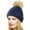 Blue, variant on Womens Winter Beanie Hats with Pom Pom Slouchy Cable Knitted Warm Ski Cap Khaki