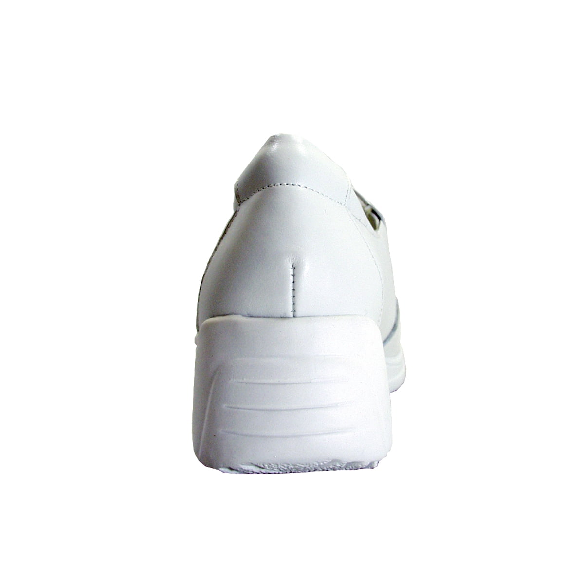 24 HOUR COMFORT Malia Wide Width Casual Leather Slip-On Shoes WHITE 5.5