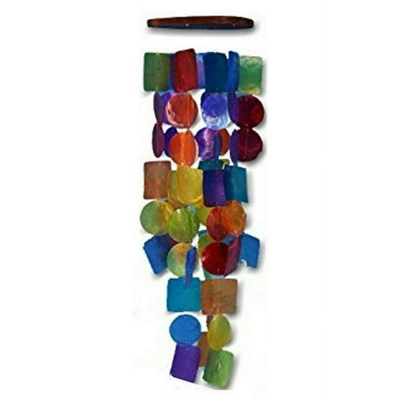 Chesapeake Bay Ltd. Multicolor Dyed Capiz Shell 26 inch Long Wind Chime