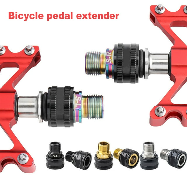1 Pair Pedal Extenders Titanium Alloy Connecting Simple Structure Bicycle Accessory Extension Parts Upgrade Cranking Component Bike Part for Cycling Black