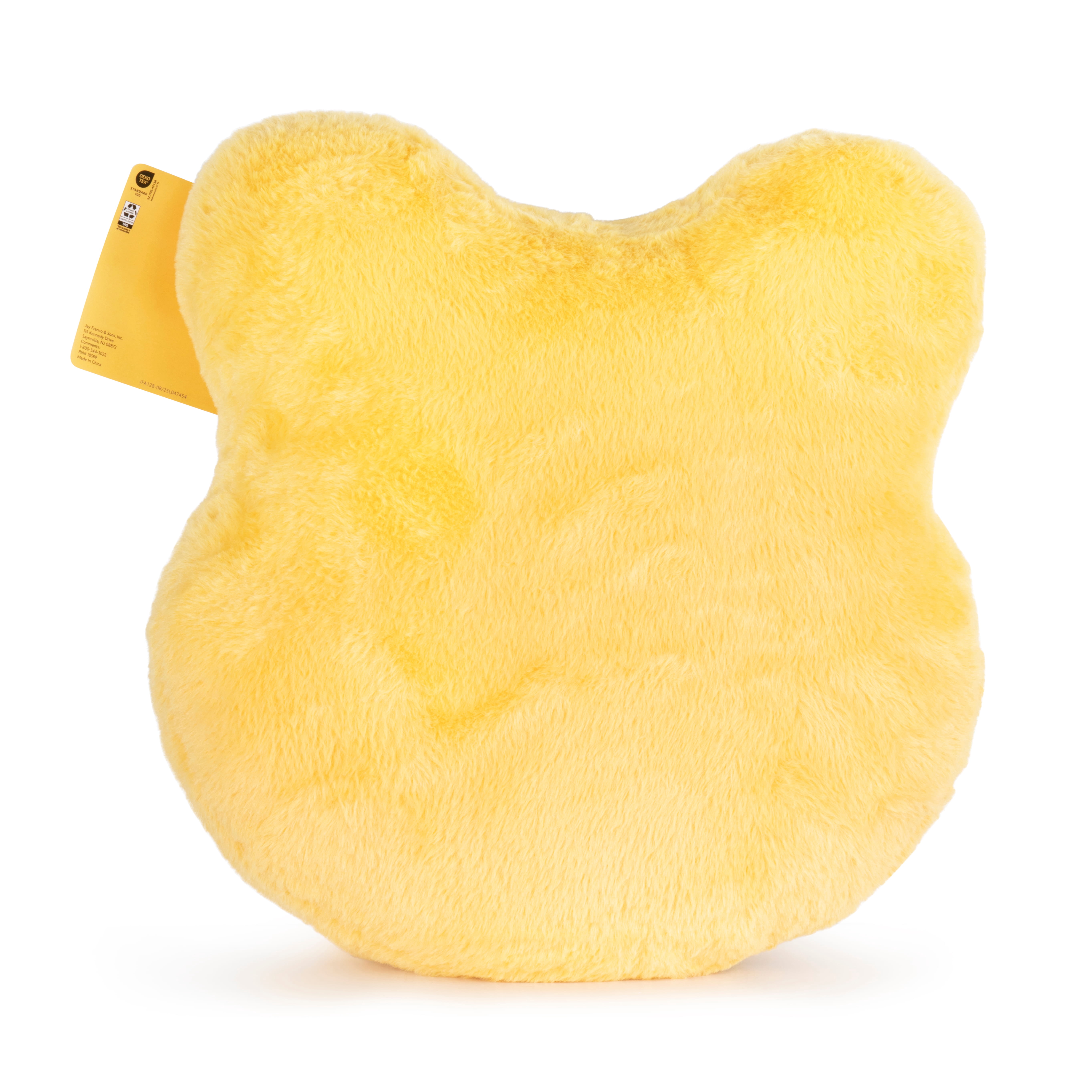 Disney Winnie the Pooh Shaped Face Decorative Pillow, Faux Rabbit Fur, Yellow, Disney, 15" x 15"