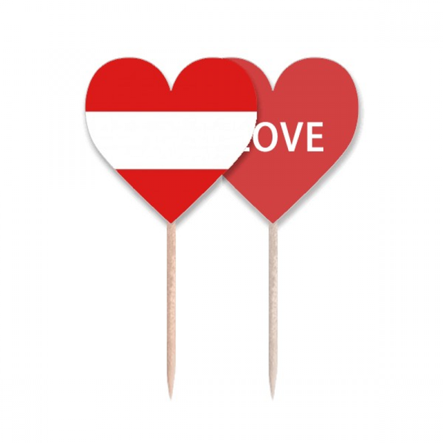 Austria bandera nacional Europa país Palillos de dientes bandera etiqueta de amor selección de pastelitos