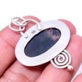 thumbnail image 2 of Moss Agate - India Designer Handmade 925 Sterling Silver Pendant 1.72" P94142083, 2 of 2