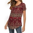 thumbnail image 3 of maytalsory T-shirt pour Femmes à Col Rond à Manches Courtes Haut Robe Imprimée T-shirt,, 3 of 6