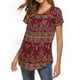 thumbnail image 5 of Qarigey Camisetas casuales de cuello de verano para mujer, camiseta holgada con estampado único, camiseta S-XL 2021, camiseta de manga corta a Prendas para la parte del cuerpo Rojo L, 5 of 7