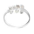 thumbnail image 3 of Peaceful Elegance Olive Branch w/ Abalone Shell Inlay Sterling Silver Band Ring for Female Anniversary Size-8, 3 of 5