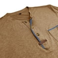 thumbnail image 7 of Long Sleeve Tops for Men Trendy Casual Cotton Soft Henley Tee Shirt Classic Fit Chest Pocket Crewneck Pullover (M, Khaki), 7 of 7