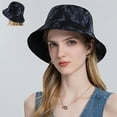 thumbnail image 2 of GHSOHS Hats Cowboy Hat Silk Bonnet Beanie Skullies Beanies Women's Summer Short Brimmed Outdoor Outing Tie Dye Sunshade Fisherman Hat Warm Baseball Caps Berets Fedoras Black Berets, 2 of 4
