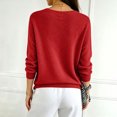 thumbnail image 4 of Gaukiv Long Sleeve Sweaters for Women Solid V Neck Slimming Lightweight Knit Pullovers Basic Blouses Layer Tops Red 2XL, 4 of 6