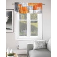 thumbnail image 2 of Burnt Orange Grey Kitchen Curtain Valances for Windows Farmhouse Short Curtains, Modern Oil Painted Abstract Art Rod Pocket Valance Curtain for Bedroom Cafe Living Room 60"x18", 2 of 8